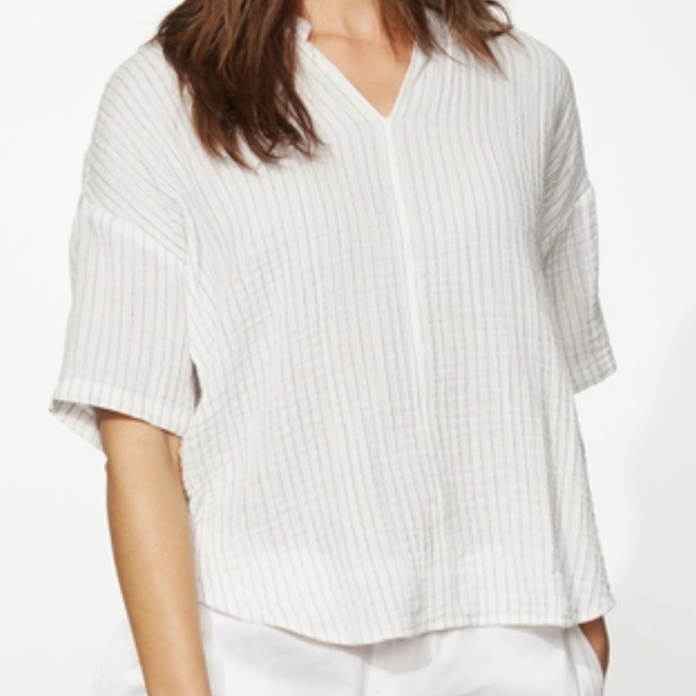 Eileen Fisher 100% Organic Cotton Gauze Top Small